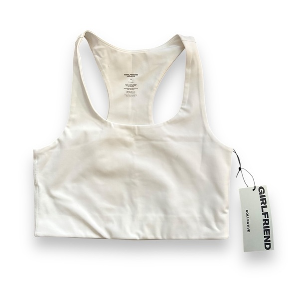 Girlfriend Collective White Paloma Racerback Bra NWT Medium Athletic Pilates - Picture 2 of 5